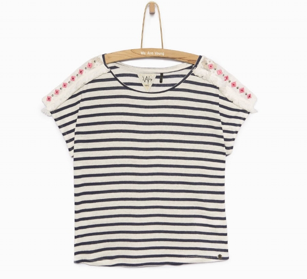 WAY by IKKS Full Summer sailor t-shirt blanc cassé raye